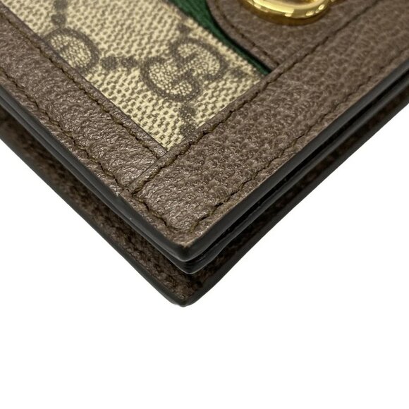 Auth GUCCI Ophidia 523155 Dark Brown Beige Multi PVC Leather Bifold Wallet - Picture 11 of 11